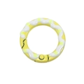 Vibrant yellow round spring ring with hand-painted 3D polka dot cream pattern - Yellow