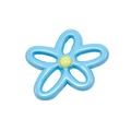 Sky blue hollow flower bead with yellow center for DIY crafts and shoe charms - Dark Blue