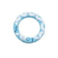 Blue and white polka dot pattern round spring gate ring for DIY keychain jewelry - Blue