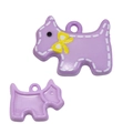 Pendentif chien violet avec nœud jaune pour bijoux DIY et porte-clés originaux - Violet Clair