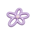 Lilac purple hollow flower DIY bead accessory with pink center for jewelry making - Purple