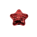 Perla a stella rossa metallica con trama e foro per creazione di gioielli DIY - Stella - Rosso (Perline Increspate)