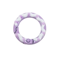 Purple spring ring clasp with hand-painted white cream wave and dots for DIY crafts - Purple