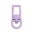 Light purple matte finish square swivel lobster clasp with D-ring for DIY keychain making - Light Purple