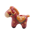 Rote Cartoon-Pony-Perle mit bunten Blumenmustern für DIY-Schmuck und Handyketten - Pony / Rot