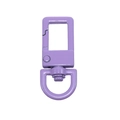 Light purple square spring hook with 360-degree rotating D-ring for DIY keychains - Deep purple
