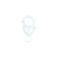 Fermoir mousqueton blanc en forme de cœur avec finition laquée pour porte-clés DIY - Blanc
