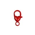 Fermoir mousqueton rouge en forme de cœur avec finition peinte pour porte-clés DIY - Rouge