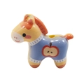 Ponyvormige kraal met rood appelpatroon en gat voor DIY sieraden maken - Pony / Grapefruit en Blauw