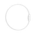 Silver colored steel wire key ring with knurled screw connector for DIY crafts - White