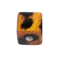 Square acrylic bead with leopard print pattern for DIY jewelry making and keychains - Cube / Yellow Leopard Pattern