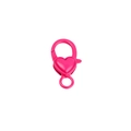 Fermoir mousqueton en forme de cœur rose vif pour bijoux DIY avec finition émail poli - Rose rouge