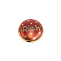 Perlina in acrilico rosso glitterato con incisione Rich dorata e bordo in metallo - Perla - Rich
