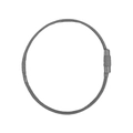 Deep grey stainless steel wire keychain ring with threaded barrel screw clasp closure - Gray