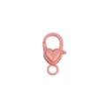 Fermoir mousqueton rose en forme de cœur avec finition mate pour accessoires de porte-clés - Rose Lotus