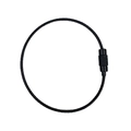 Minimalist black stainless steel wire keychain with knurled screw locking mechanism - Black
