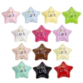 Bunte Acrylperlen in Pentagrammform mit Good Luck Aufdruck für DIY Schlüsselanhänger - Lackierter Stern Zufällige Farbe