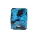 Blue leopard print acrylic cube bead with center hole for DIY jewelry making and crafts - Cube / Blue Leopard Pattern