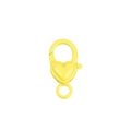 Fermoir mousqueton cœur jaune vif pour bijoux DIY et accessoires de porte-clés - Jaune