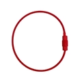 Durable red coated stainless steel wire keychain loop with secure screw connector - Red