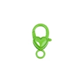 Fermoir mousqueton vert en forme de cœur avec finition laquée pour bijoux DIY et clés - Vert