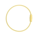 Bright yellow coated stainless steel wire keychain ring with screw locking mechanism - Light Yellow