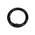 Black round spring gate ring clasp made of polished alloy for DIY keychain jewelry - 20mm / Black