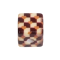 Acrylic cube bead with checkered pattern and orange heart for DIY jewelry making - Cube / Off-White Heart Checkerboard