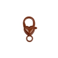 Fermoir mousqueton en forme de cœur marron foncé avec finition polie pour bijoux DIY - Café