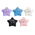 Sternförmige Acrylperlen-Set in Lila Blau Weiß Schwarz Pink mit Good Luck Aufdruck - Matt Lackierter Stern Zufällige Farbe