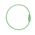 Green coated stainless steel wire keychain with secure screw lock fastener - Spring Green