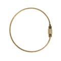 Golden twisted stainless steel wire keychain with knurled screw connector for DIY crafts - KC Gold
