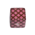 Hot pink square acrylic leopard print bead with a smooth finish for DIY jewelry - Cube / Pink Plaid