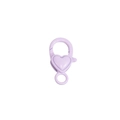 Fermoir mousqueton en forme de cœur violet lavande pour bijoux DIY et accessoires de sac - Violet Clair