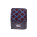 Acrylic leopard cube bead with red base and blue diamond grid pattern for DIY jewelry - Cube / Coffee & Blue Grid