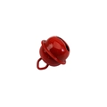 Cascabel de metal rojo brillante con argolla superior para manualidades y joyas - L / Rojo