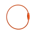Orange coated stainless steel wire keychain ring with textured screw lock fastener - Orange