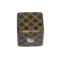 Square acrylic leopard bead in deep green with brown grid patterns for DIY jewelry - Cube / Dark Green & Coffee Grid