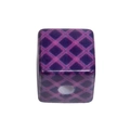 Square acrylic beads with purple grid pattern and center hole for DIY jewelry making - Cube / Purple Grid