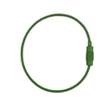Green vinyl coated stainless steel wire keychain with secure threaded screw lock connector - Dark Green