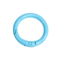 Light blue circular spring ring buckle with paint finish for DIY jewelry and keychains - Lake Blue