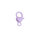 Fermoir mousqueton en forme de cœur violet clair laqué pour bijoux et accessoires DIY - Mauve Clair