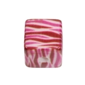 Pink and brown zebra pattern acrylic square charm bead for DIY jewelry making - Cube / Red Zebra Stripe