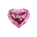 Rosa Herz-Acrylperle mit Hot Love Gravur für DIY-Schmuck und Schlüsselanhänger - Metallisches Herz Rosenrot