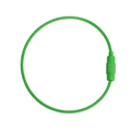 Flexible green nylon-coated stainless steel wire keychain ring with secure screw clasp - Verdant