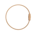 Beige PVC coated stainless steel wire keychain ring with screw locking mechanism - Light Coffee