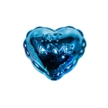 Glänzende blaue Herz-Acrylperle mit HOT LOVE Relief für DIY-Schmuckherstellung - Metallisches Herz Königsblau