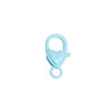 Fermoir mousqueton en forme de cœur bleu clair avec finition peinte pour porte-clés DIY - Bleu Bébé