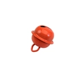 Accesorio de joyería DIY con un cascabel de metal pintado en color naranja vivo - Naranja