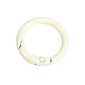 Creamy white lacquered alloy spring O-ring connector for DIY keychain accessories - Off-white